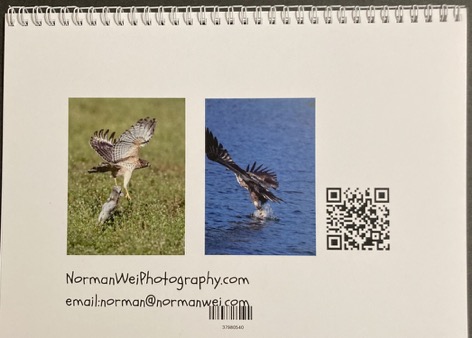 back cover of calendar